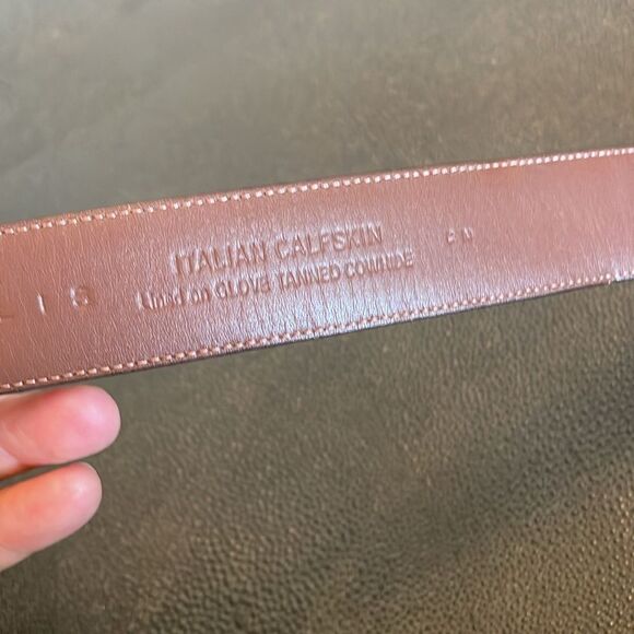 Perry Ellis portfolio brown Leather belt size 44 - Picture 5 of 8